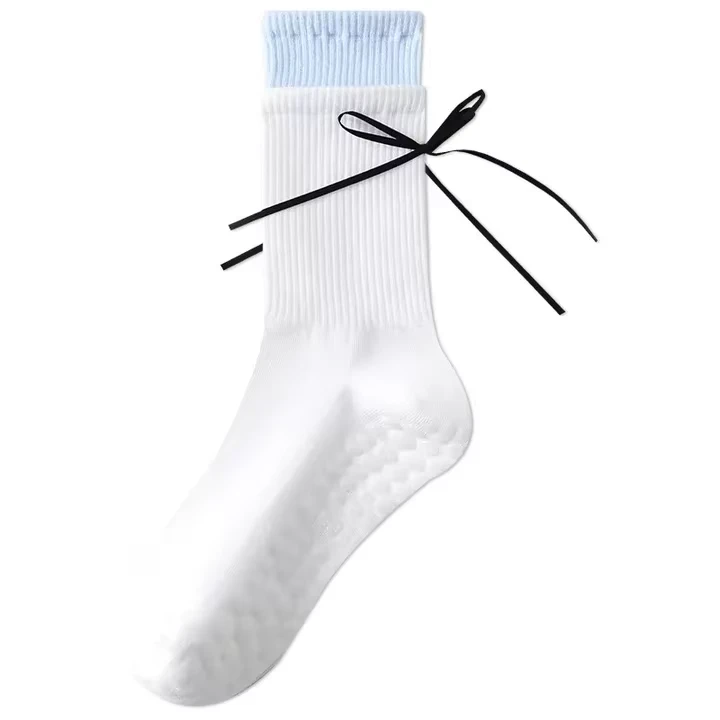 Double Rib Cuff Grip Ribbon Yoga Socks best