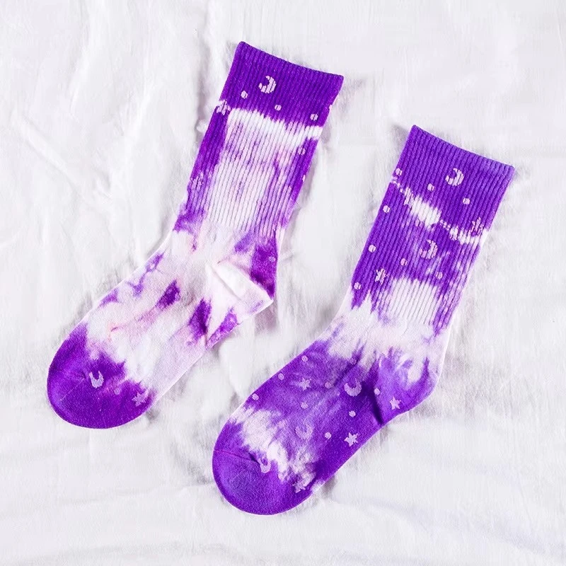 Fashion Design Custom Jacquard Knitted Unisex Tie Dye Socks factory